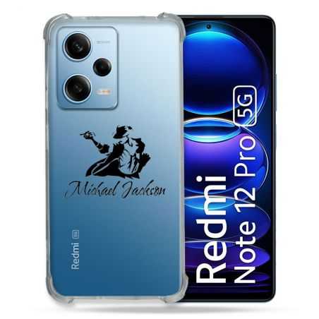 Coque Transparente Renforcée En Verre Trempé Pour Xiaomi Redmi Note 12 Pro 5G Michael Jackson