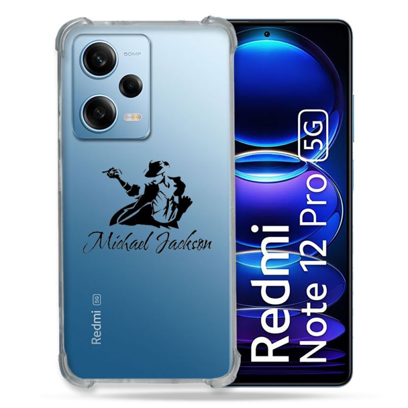 Coque Transparente Renforcée En Verre Trempé Pour Xiaomi Redmi Note 12 Pro 5G Michael Jackson