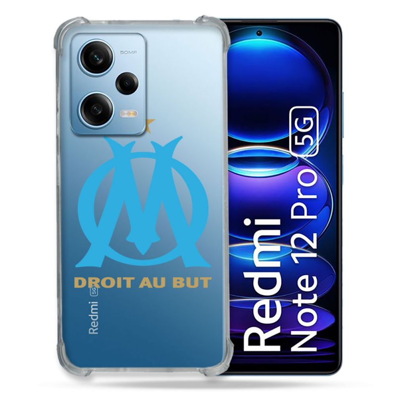 Coque Transparente Renforcée En Verre Trempé Pour Xiaomi Redmi Note 12 Pro 5G Olympique Marseille OM