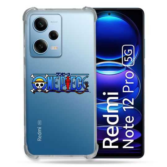 Coque Transparente Renforcée En Verre Trempé Pour Xiaomi Redmi Note 12 Pro 5G One Piece Logo