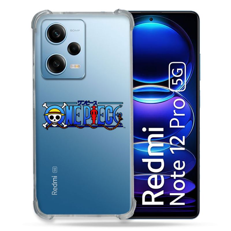 Coque Transparente Renforcée En Verre Trempé Pour Xiaomi Redmi Note 12 Pro 5G One Piece Logo