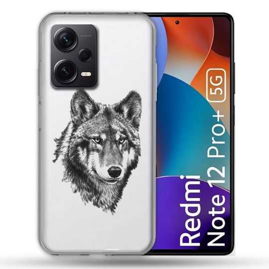 Coque Renforcée Transparente Pour Xiaomi Redmi Note 12 Pro Plus 5G Loup