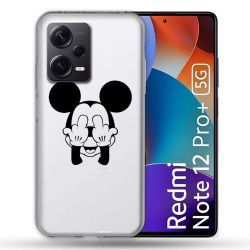 Coque Renforcée Transparente Pour Xiaomi Redmi Note 12 Pro Plus 5G Mickey doigt