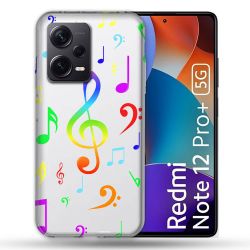 Coque Renforcée Transparente Pour Xiaomi Redmi Note 12 Pro Plus 5G Note Musique Colore