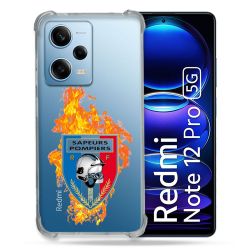 Coque Transparente Renforcée En Verre Trempé Pour Xiaomi Redmi Note 12 Pro 5G Pompier Feu