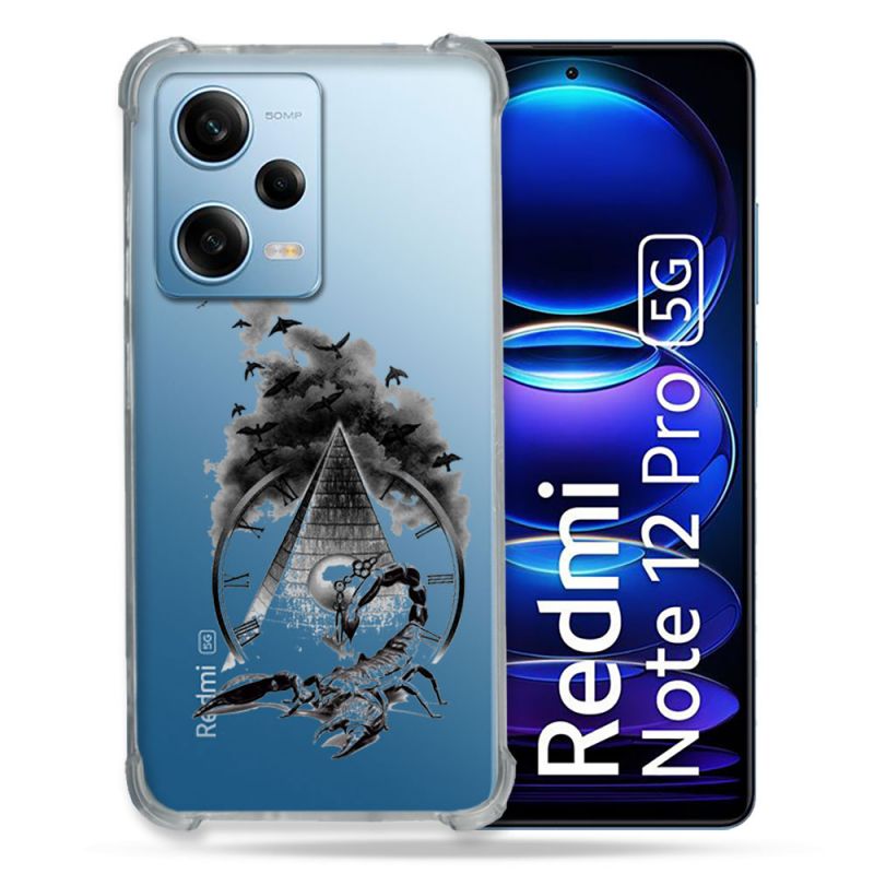 Coque Transparente Renforcée En Verre Trempé Pour Xiaomi Redmi Note 12 Pro 5G Scorpion