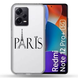 Coque Renforcée Transparente Pour Xiaomi Redmi Note 12 Pro Plus 5G Paris Noir