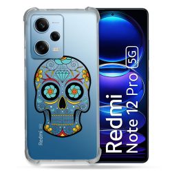 Coque Transparente Renforcée En Verre Trempé Pour Xiaomi Redmi Note 12 Pro 5G Tete Mort Color