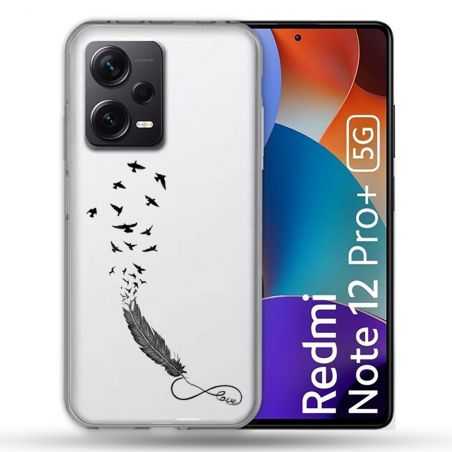 Coque Renforcée Transparente Pour Xiaomi Redmi Note 12 Pro Plus 5G Plume Infini