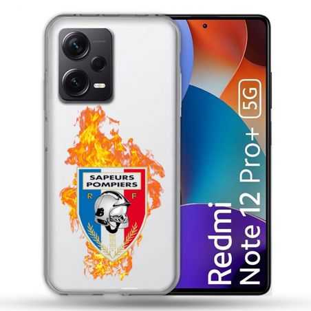 Coque Renforcée Transparente Pour Xiaomi Redmi Note 12 Pro Plus 5G Pompier Feu