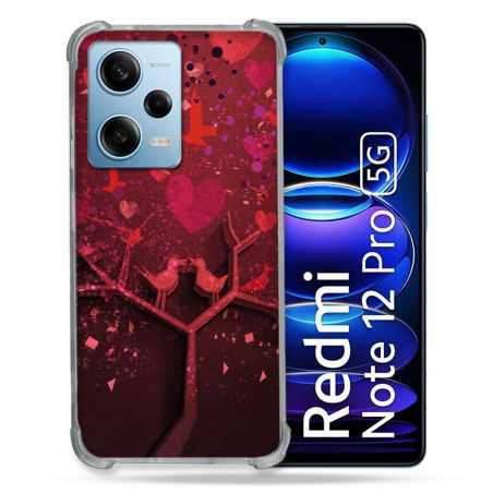 Coque Renforcée En Verre Trempé Pour Xiaomi Redmi Note 12 Pro 5G Amour Arbre