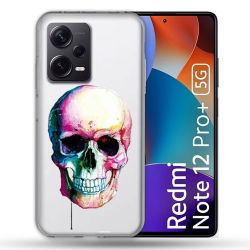 Coque Renforcée Transparente Pour Xiaomi Redmi Note 12 Pro Plus 5G Skull Head Crane Colore