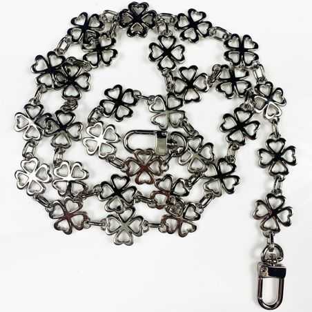 Coque Transparente Renforcée En Verre Trempé Pour Xiaomi Redmi Note 12 Pro 5G Lanière / Cordon Bijou Trèfle Argent