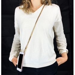 Coque Transparente Renforcée En Verre Trempé Pour Xiaomi Redmi Note 12 Pro 5G Lanière / Cordon Metal Plate Or