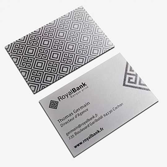 Carte De Visite Papier Métallic Argent 300g/m2