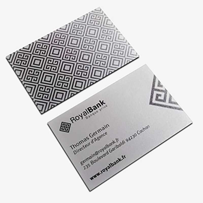 Carte De Visite Papier Métallic Argent 300g/m2