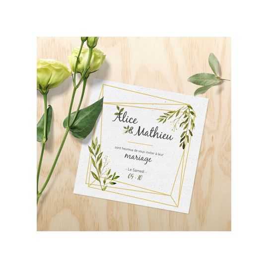 Carte invitation ensemencée (papier graine) 300g/m2