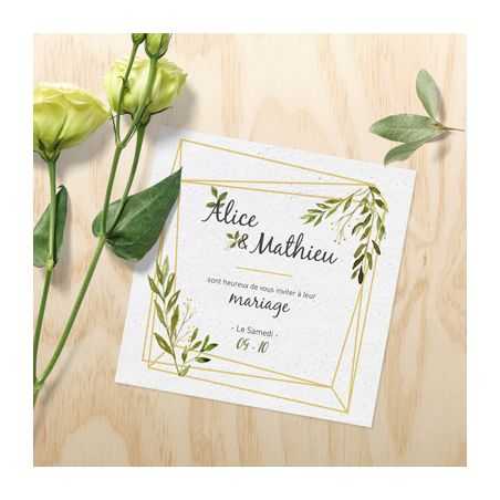 Carte invitation ensemencée (papier graine) 300g/m2
