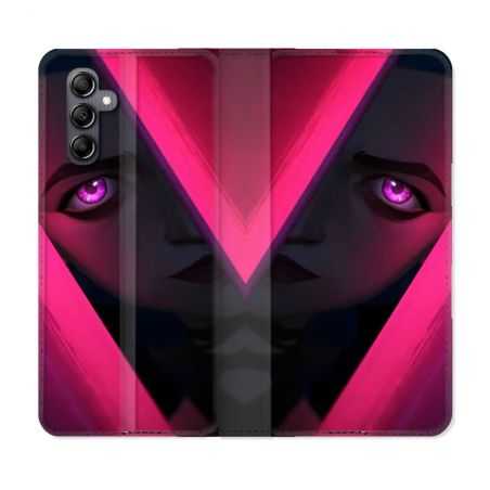 Housse cuir portefeuille pour Samsung Galaxy A14 4G / 5G Arcane Jynx Rose