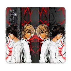 Housse cuir portefeuille pour Samsung Galaxy A14 4G / 5G Manga Death Note Duo