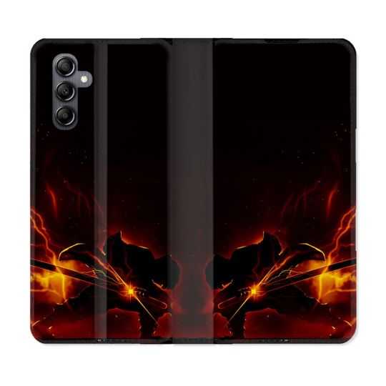 Housse cuir portefeuille pour Samsung Galaxy A14 4G / 5G Manga Demon Slayer Electric