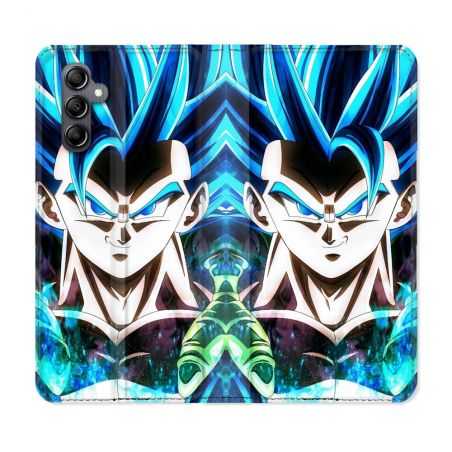 Housse cuir portefeuille pour Samsung Galaxy A14 4G / 5G Manga Dragon Ball Gogeta Visage