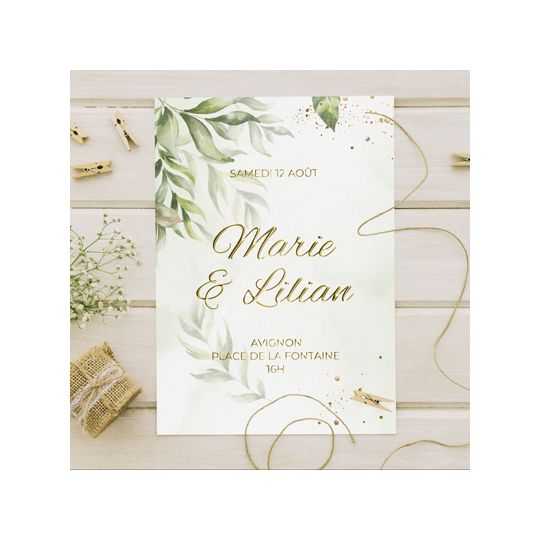 Faire Part Mariage Naissance Baptême 350g/m2 Couché Mat