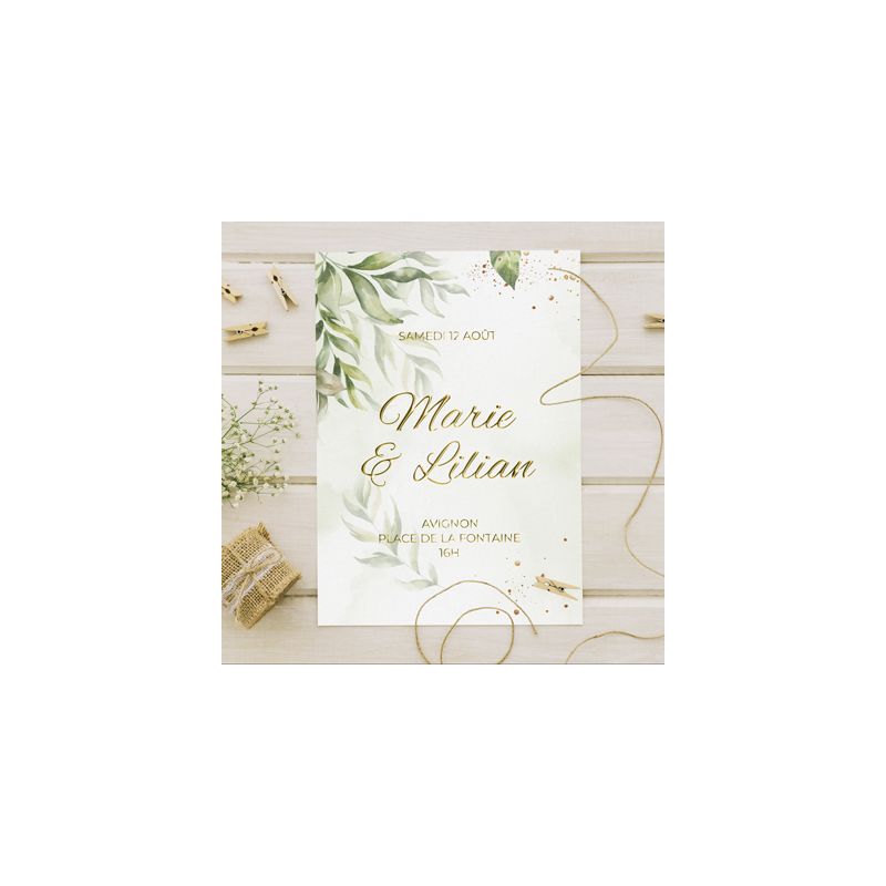 Faire Part Mariage Naissance Baptême 350g/m2 Couché Mat