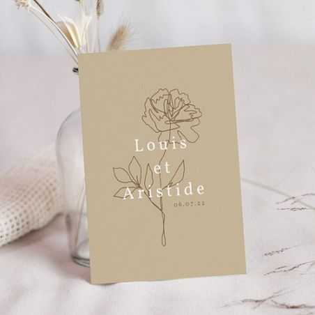 Faire Part Mariage Naissance Baptême Ivoire gaufré 250g/m2