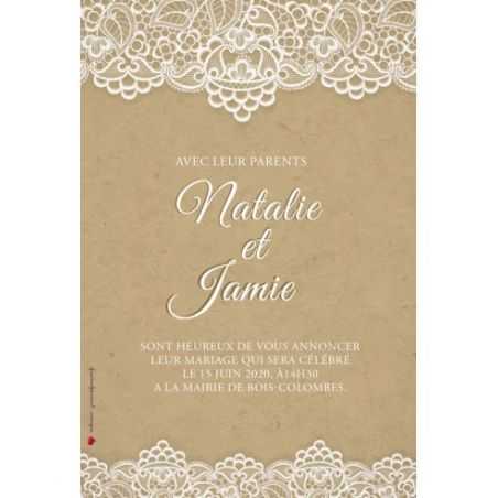 Faire Part Mariage Naissance Baptême Kraft 300g/m2