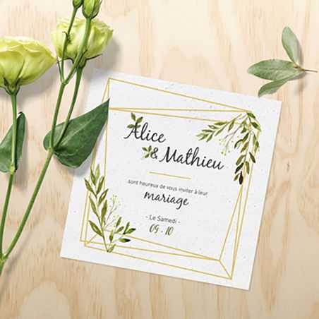 Faire Part Mariage Naissance Baptême Ensemencé (graines coquelicot) 300g/m2