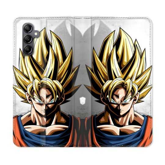 Housse cuir portefeuille pour Samsung Galaxy A14 4G / 5G Manga Dragon Ball Sangoku Portrait