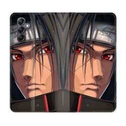 Housse cuir portefeuille pour Samsung Galaxy A14 4G / 5G Manga Naruto Itachi Visage