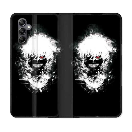 Housse cuir portefeuille pour Samsung Galaxy A14 4G / 5G Manga Tokyo Ghoul Kaneki Tag