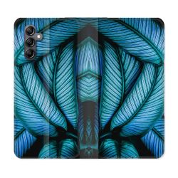 Housse cuir portefeuille pour Samsung Galaxy A14 4G / 5G Nature Feuille Palmier