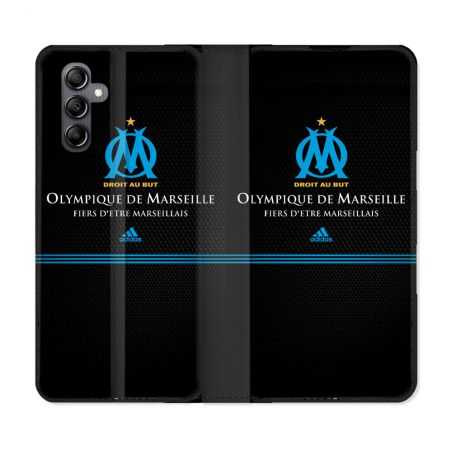 Housse cuir portefeuille pour Samsung Galaxy A14 4G / 5G Olympique Marseille OM Fier etre Marseillais