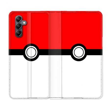 Housse cuir portefeuille pour Samsung Galaxy A14 4G / 5G Pokemon Pokeball