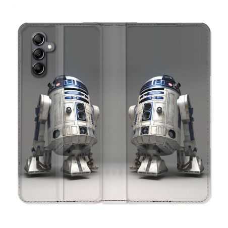 Housse cuir portefeuille pour Samsung Galaxy A14 4G / 5G Star Wars - R2D2