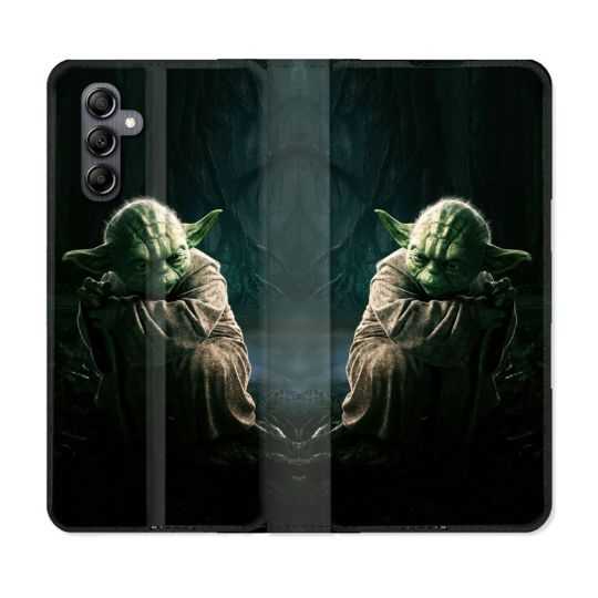 Housse cuir portefeuille pour Samsung Galaxy A14 4G / 5G Star Wars - Yoda sombre
