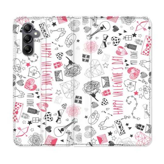 Housse cuir portefeuille pour Samsung Galaxy A34 5g Amour Valentines