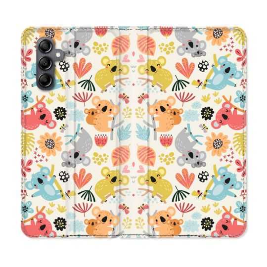 Housse cuir portefeuille pour Samsung Galaxy A34 5g Animal Koala Pattern