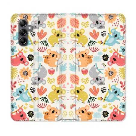Housse cuir portefeuille pour Samsung Galaxy A34 5g Animal Koala Pattern