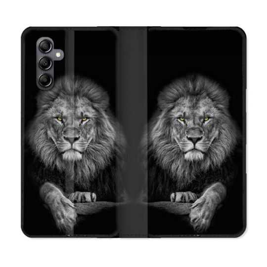 Housse cuir portefeuille pour Samsung Galaxy A34 5g Animal Lion Majestueux