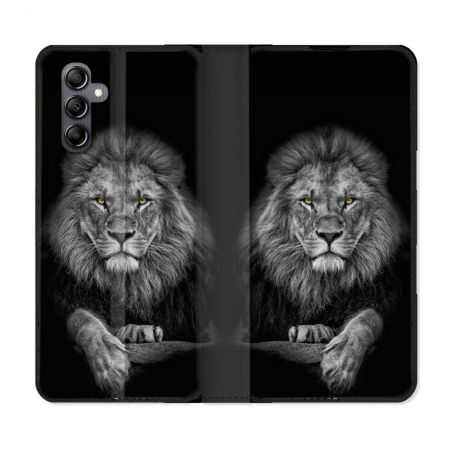Housse cuir portefeuille pour Samsung Galaxy A34 5g Animal Lion Majestueux