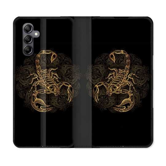 Housse cuir portefeuille pour Samsung Galaxy A34 5g Animal Scorpion Fresque