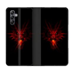 Housse cuir portefeuille pour Samsung Galaxy A34 5g Fantastique Dragon Feu