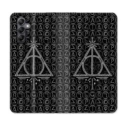 Housse cuir portefeuille pour Samsung Galaxy A34 5g Harry Potter Hollows Triangle Noir