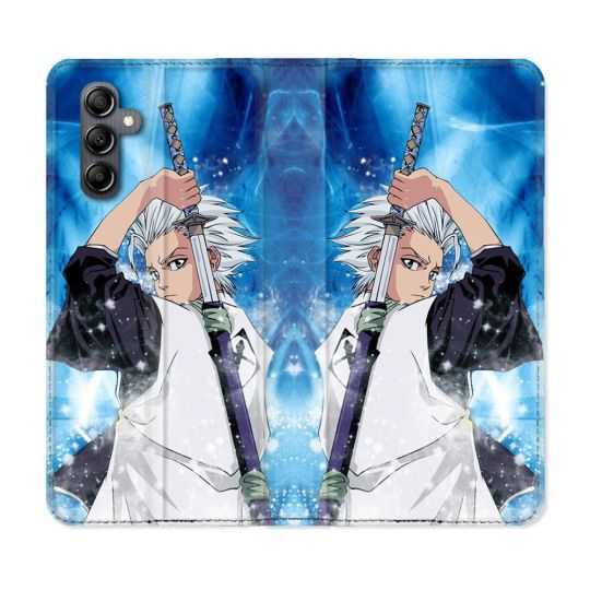 Housse cuir portefeuille pour Samsung Galaxy A34 5g Manga Bleach Hitsugaya