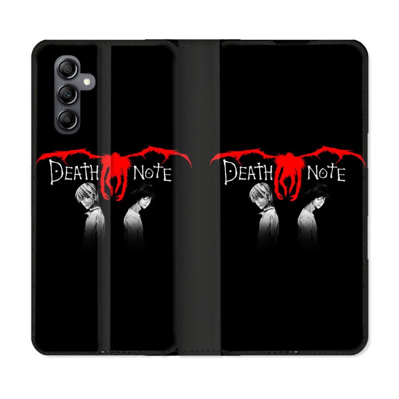 Housse cuir portefeuille pour Samsung Galaxy A34 5g Manga Death Note Noir