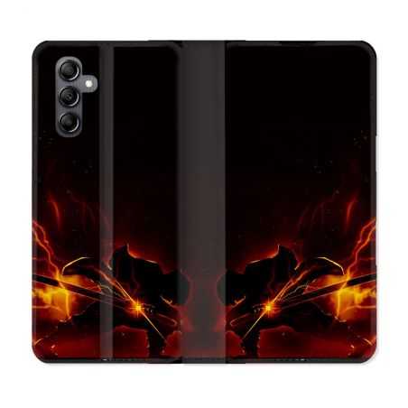 Housse cuir portefeuille pour Samsung Galaxy A34 5g Manga Demon Slayer Electric